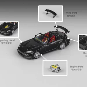 Micro Turbo 1/64 Custom S2000 Spoon - Metallic Black