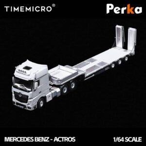 Time Micro x Perka 1:64 Mercedes Actros camabaja Blanca de metal