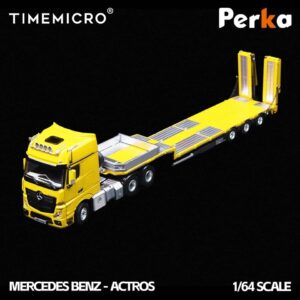Time Micro x Perka 1:64 Mercedes Actros camabaja Amarilla de metal