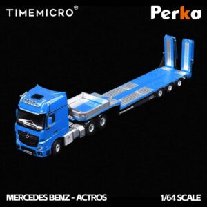 Time Micro x Perka 1:64 Mercedes Actros camabaja Azul de metal
