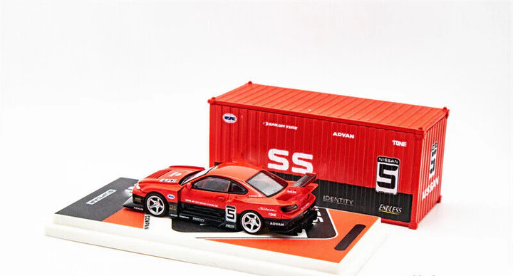 Supcar 1:64 Nissan Silvia S15 Red/ Black #5 con contenedor - Imagen 2