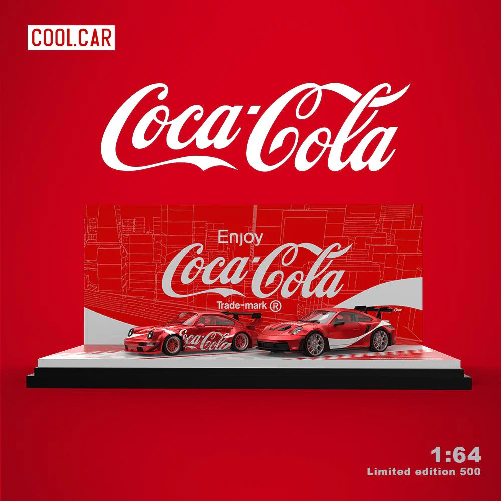 Cool Car 1:64 Porsche RWB 964 y 911 GT3 RS992 Coca-Cola - Imagen 2