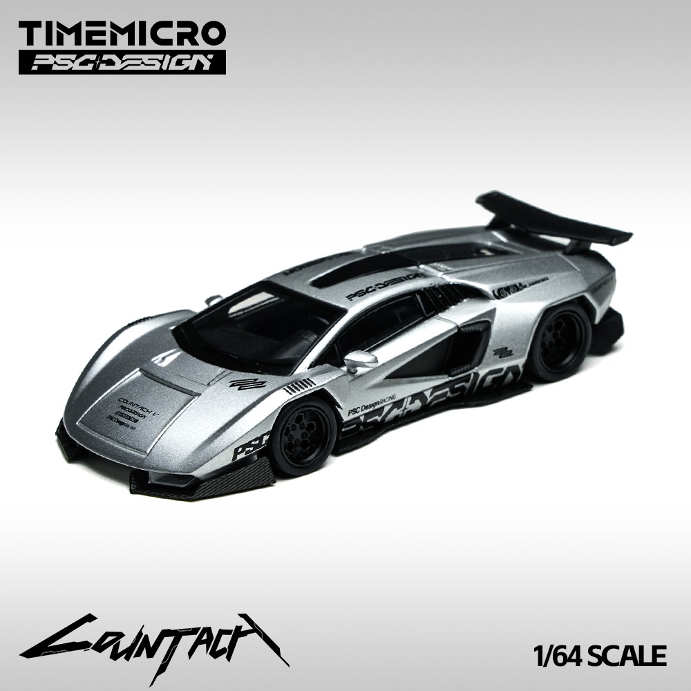 TimeMicro × PSC DESIGN 1:64 Countach "V" Silver Bullet - Imagen 3