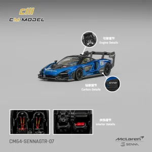 CM Model 1:64 Mclaren SennaGTR Metallic Blue 47# CM64-SennaGTR-07