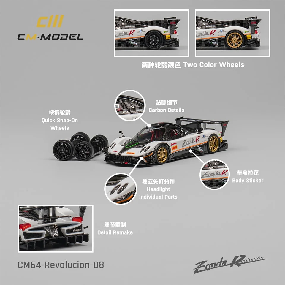 CM Model 1:64 Pagani Zonda Revolution Blanco - Imagen 3