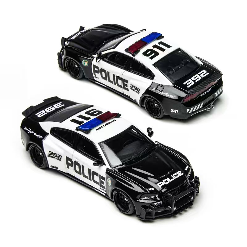 TimeMicro × PSC DESIGN 1:64 Warhorse "Brawler" Charger LSPD Police Car Simulation - Imagen 6