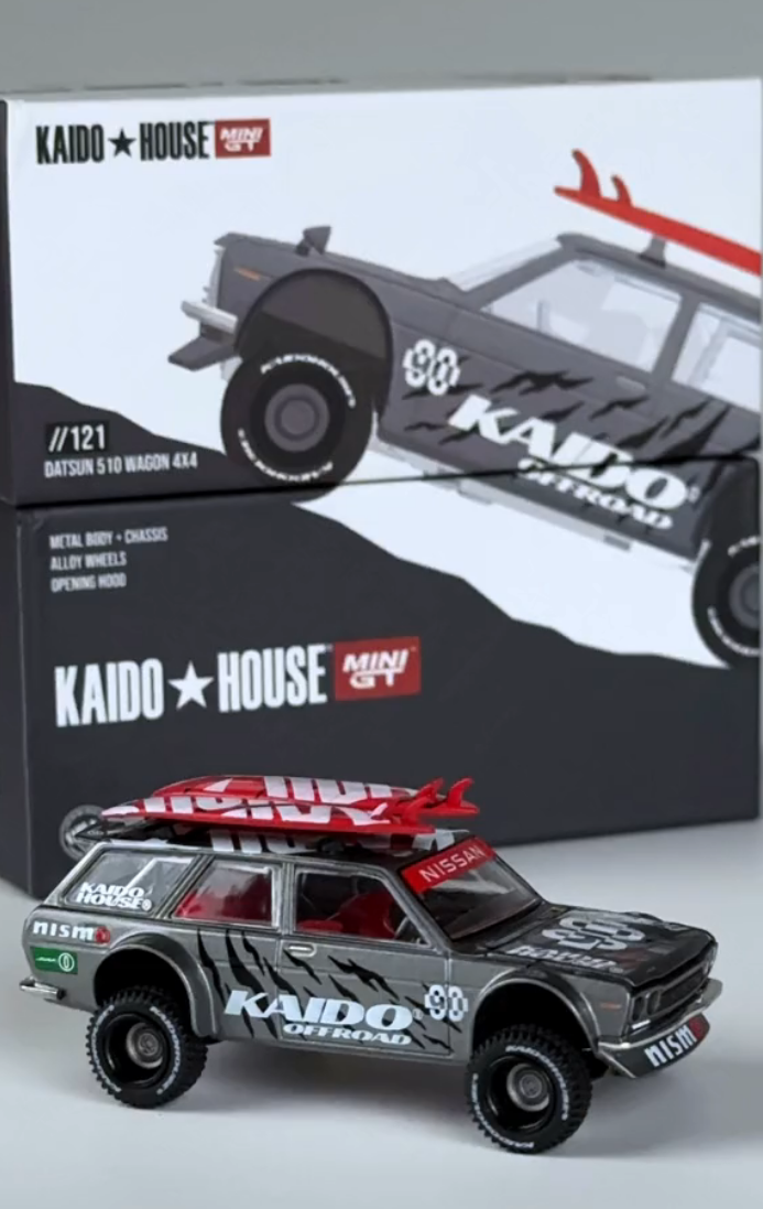 Kaido 1:64 Datsun 510 Wagon 4x4 Grey (Empaque Abierto) - Imagen 5