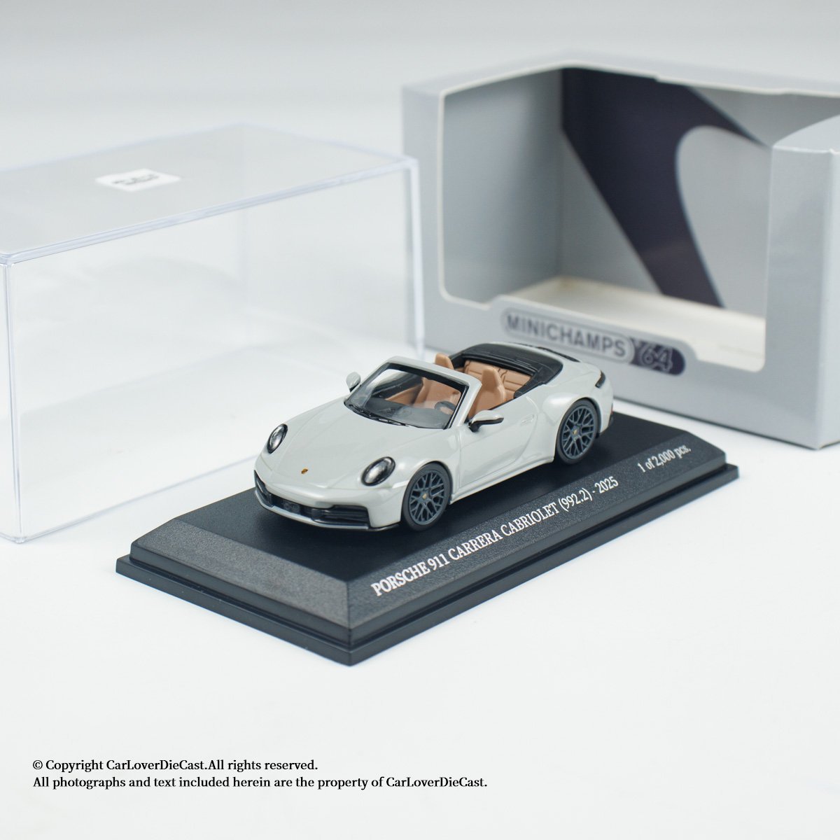 MINICHAMPS 1:64 PORSCHE 911(992.2) CARRERA CABRIOLET - 2025 - CHALK - Imagen 2