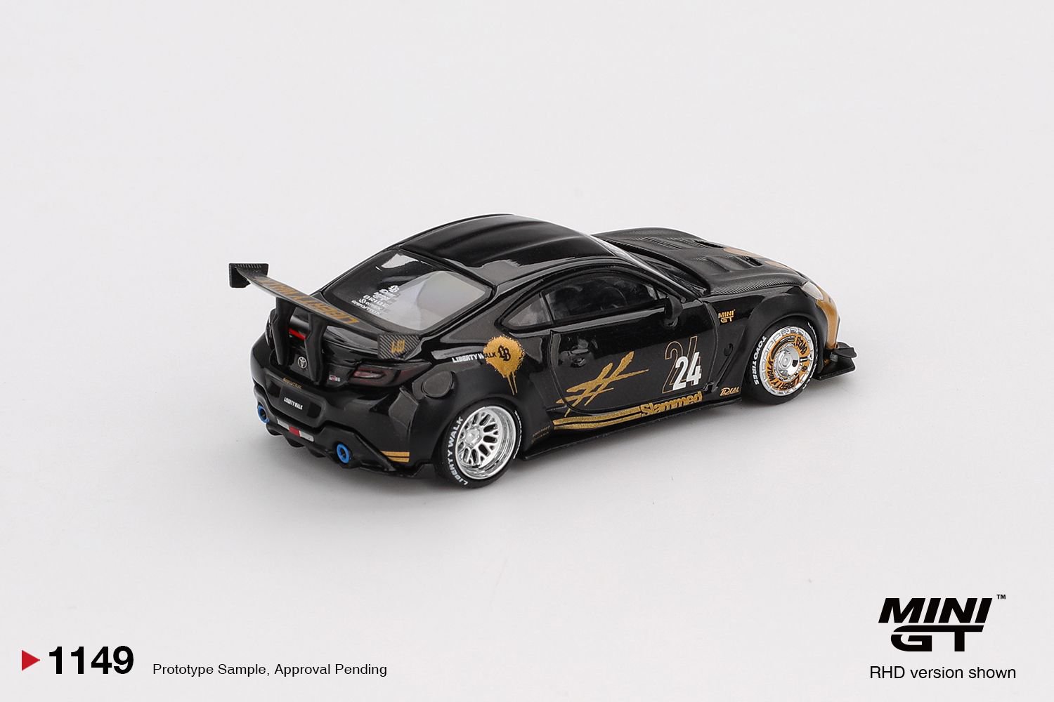 Mini GT 1:64 Toyota GR86 LB★Nation Black / Gold - Imagen 2
