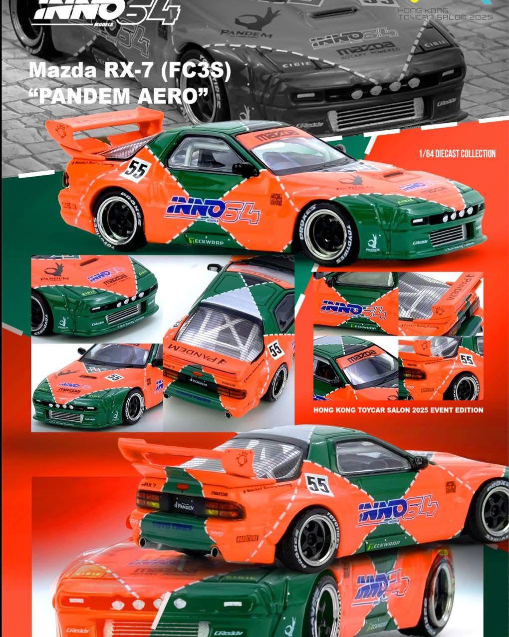 Inno64 1:64 Mazda RX-7 (FC3S) Pandem - 2025 Hong Kong Toy Car Salon Exclusive - Imagen 4