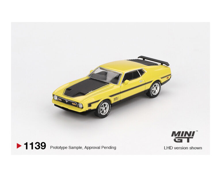 Mini GT 1:64 Ford Mustang Mach1 – Grabber Yellow - Imagen 2