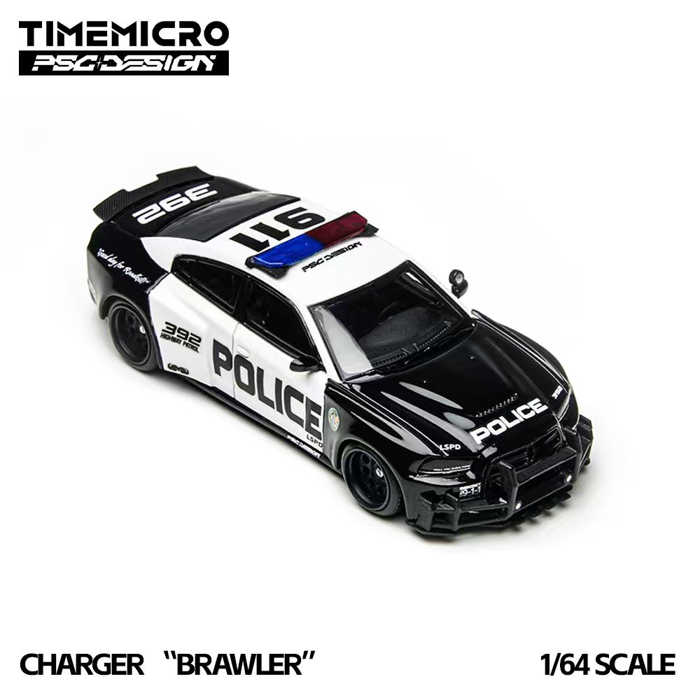 TimeMicro × PSC DESIGN 1:64 Warhorse "Brawler" Charger LSPD Police Car Simulation - Imagen 7