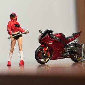 MoreArt 1/64 Yamaha R6 Baseball Girl Motorcycle Figure Set