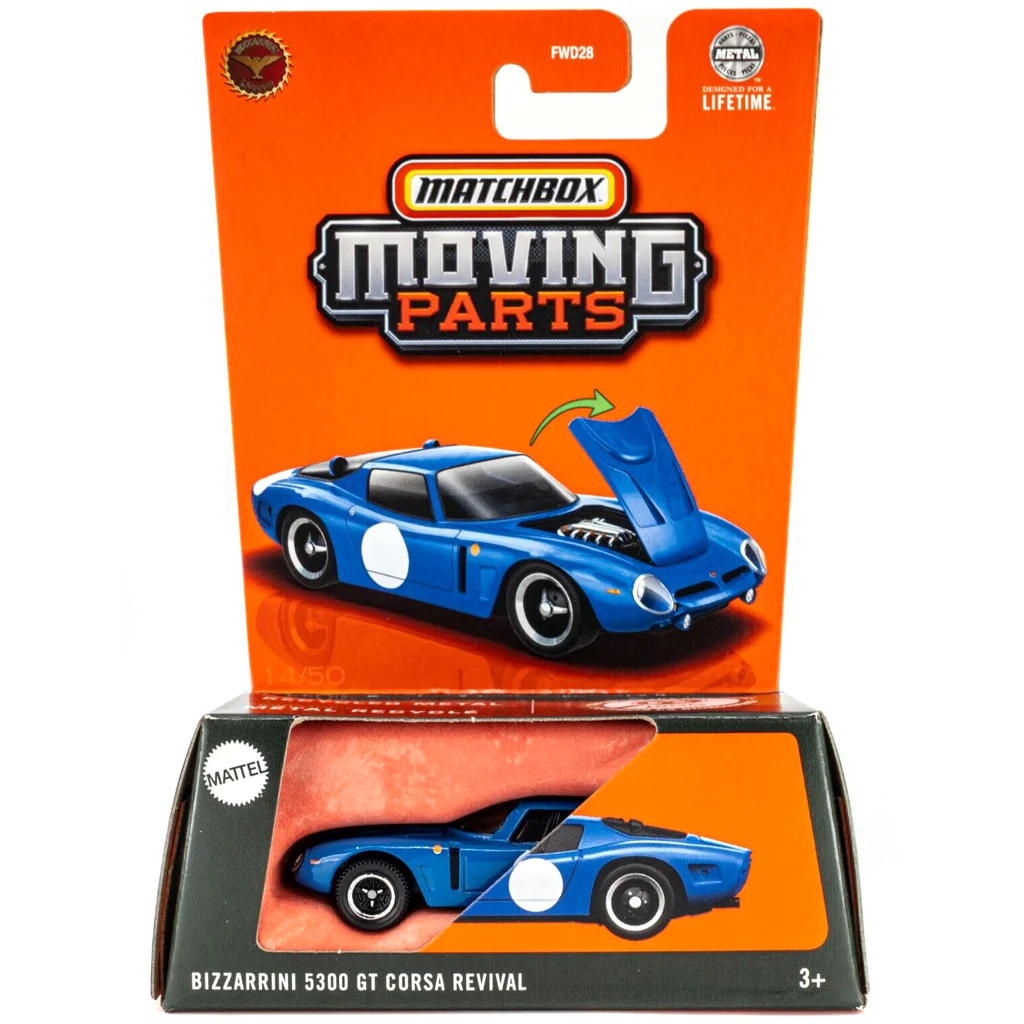 2025 Matchbox Moving Parts Blue Bizzarrini 5300GT Corsa Revival