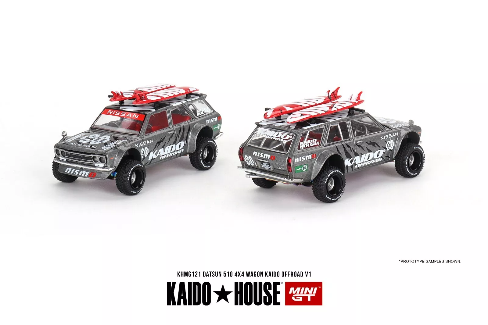 Kaido 1:64 Datsun 510 Wagon 4x4 Grey (Empaque Abierto) - Imagen 4