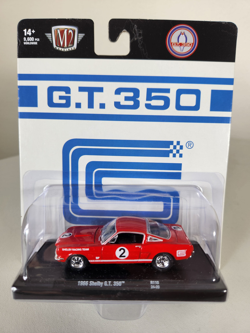 M2 Machines 1:64 1966 Shelby GT350 Mustang Red Shelby Racing - Imagen 3