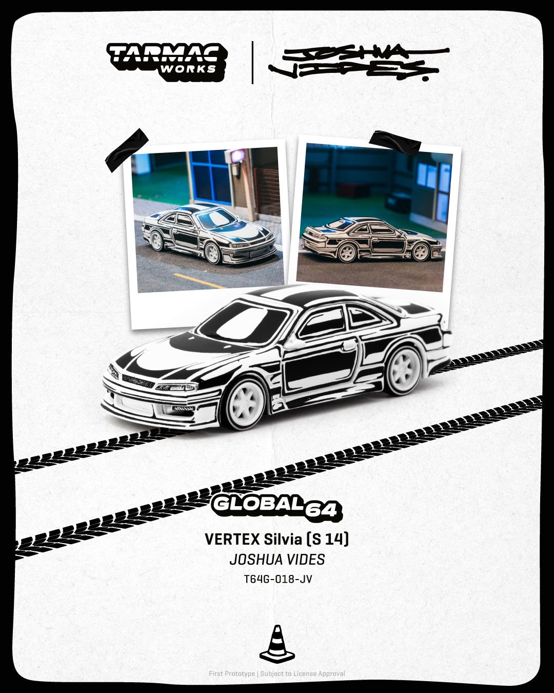 Tarmac 1/64 VERTEX Silvia (S 14) - Designed by JOSHUA VIDES