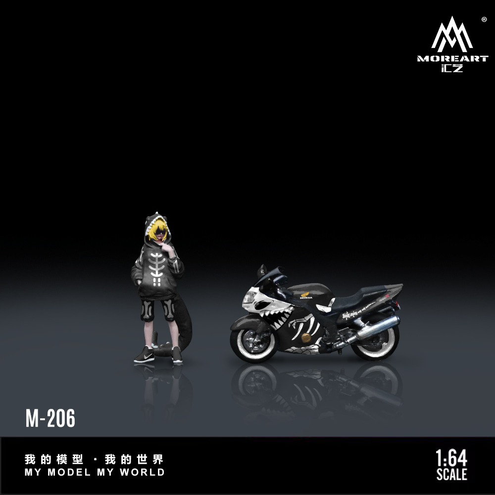 MoreArt1:64 Honda CBR1100XX Dragon (Fabricados en resina y pintados a mano) Skeleton - Imagen 3