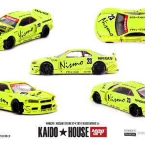 *PREORDEN* Kaido House x Mini GT Nissan Skyline GT-R (R34) Kaido Works V4 – Yellow