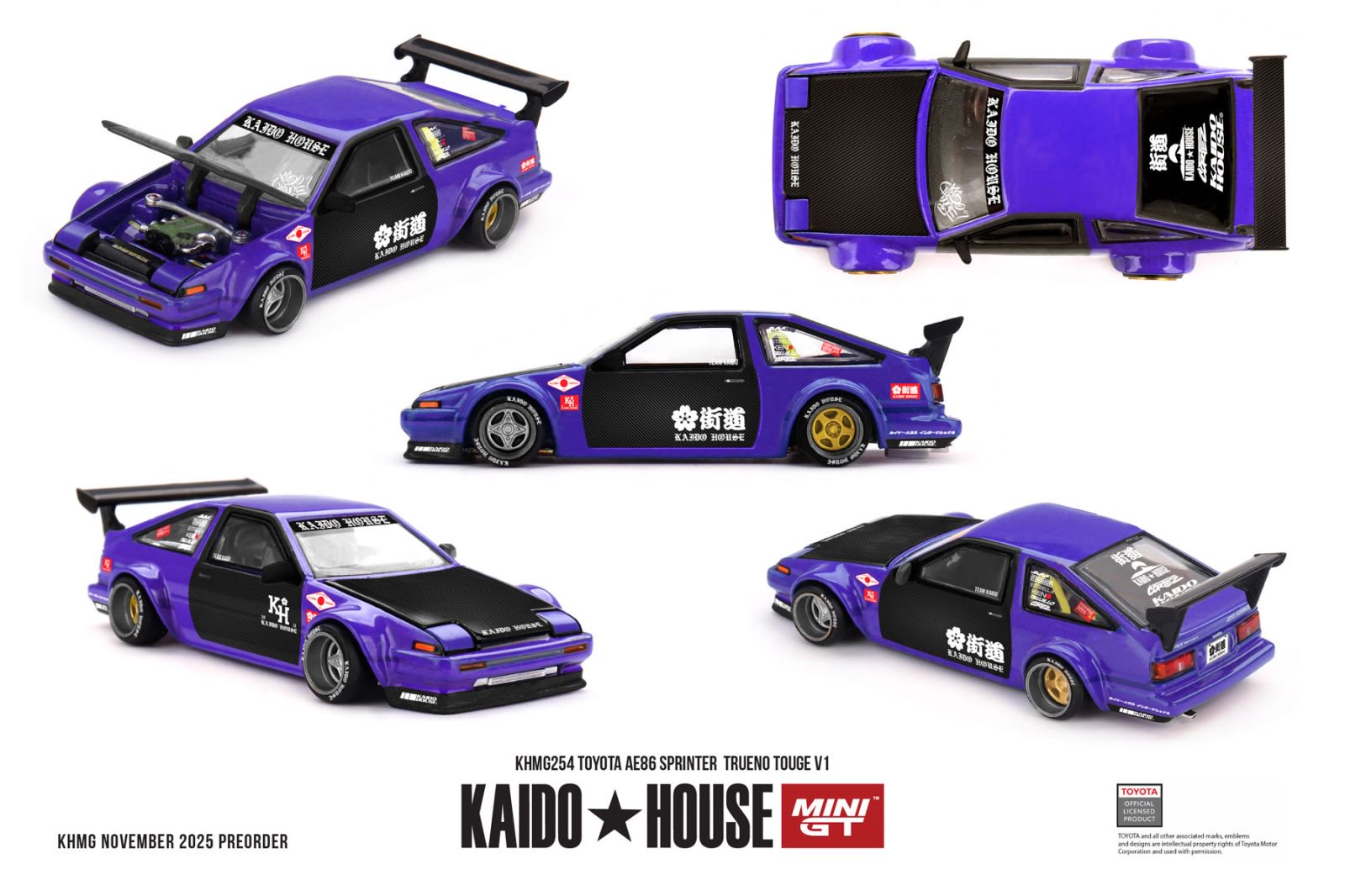 *PREORDEN* Kaido House x Mini GT Toyota AE86 Sprinter Trueno TOUGE V1- Blue