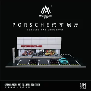 MoreArt 1:64 Porsche Dealer Diorama con luz LED