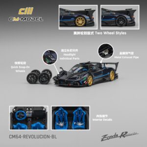 *PREORDEN* CM MODEL 1/64 Pagani Zonda Revlucion Metallic blue