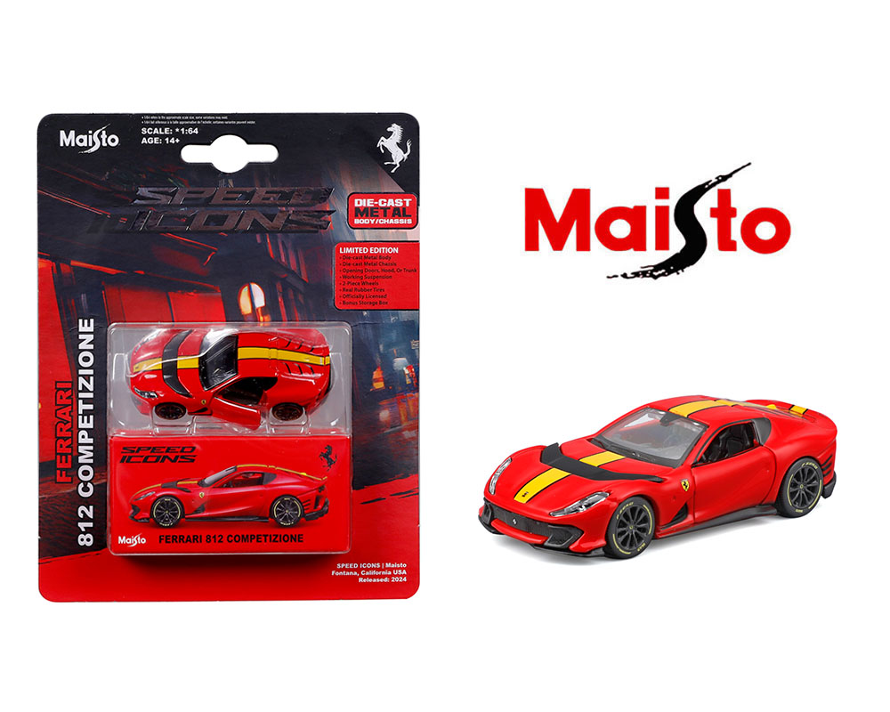 Maisto 1:64 Speed Icons Ferrari 812 Competizione Rojo - Imagen 3