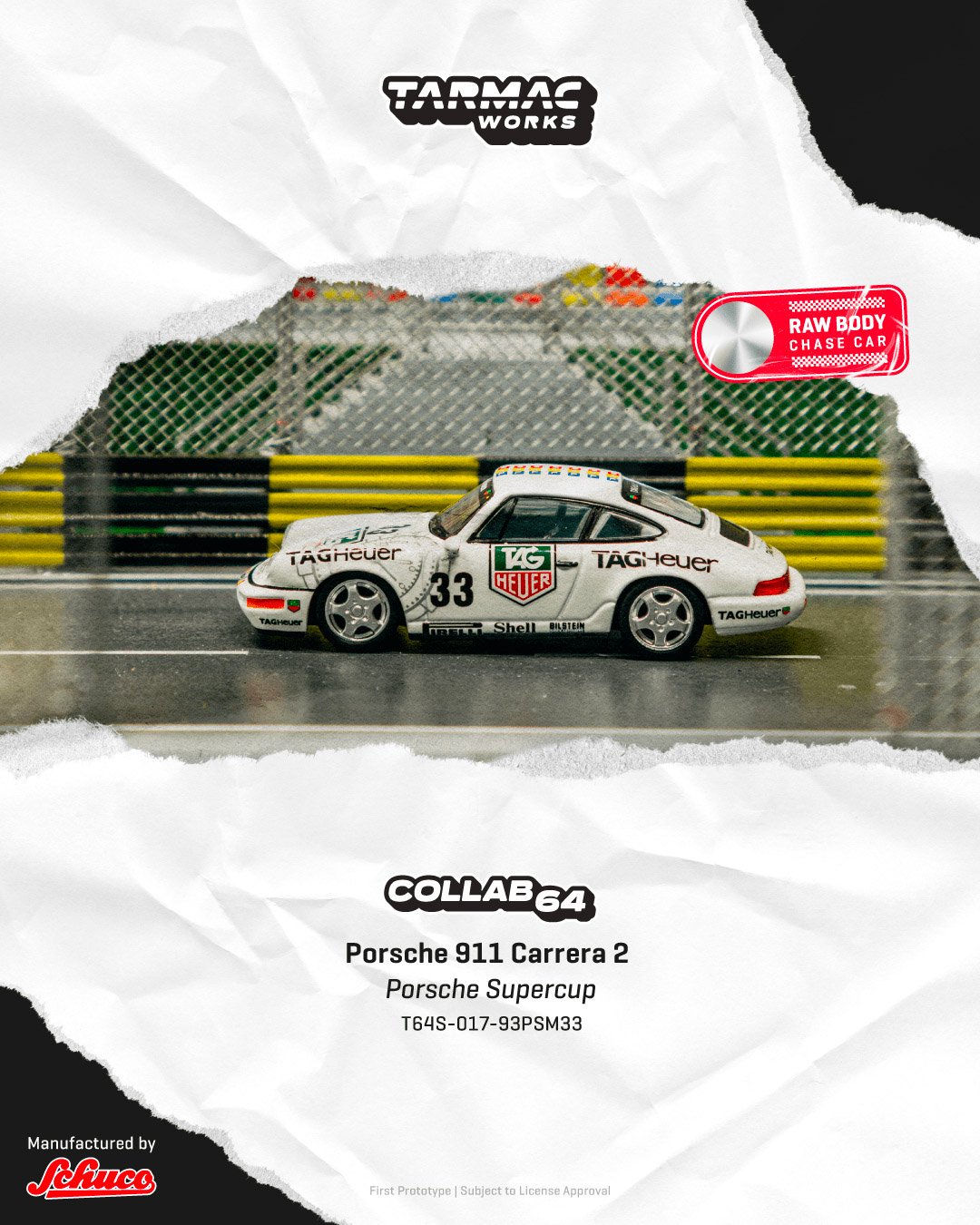 *PREORDEN* Tarmac 1:64 Porsche 911 Carrera 2 Porsche Supercup Monaco 1993 Winner