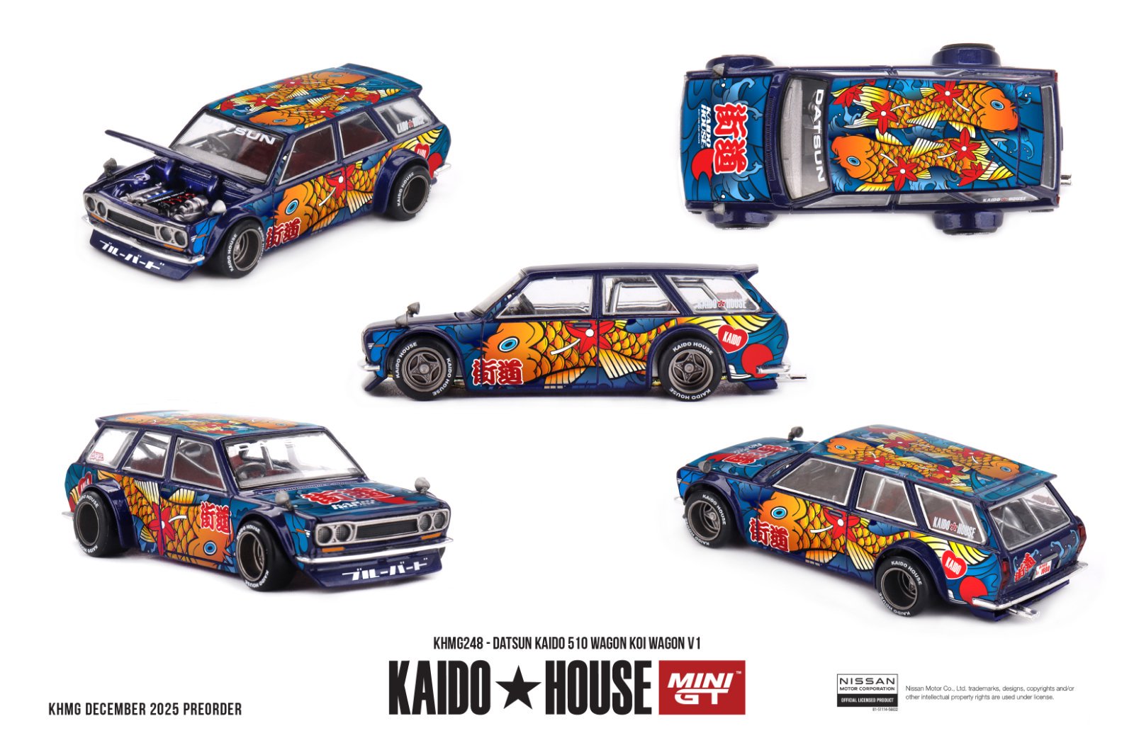 *PREORDEN* Kaido House x Mini GT Datsun KAIDO 510 Wagon Koi Wagon V1- Blue