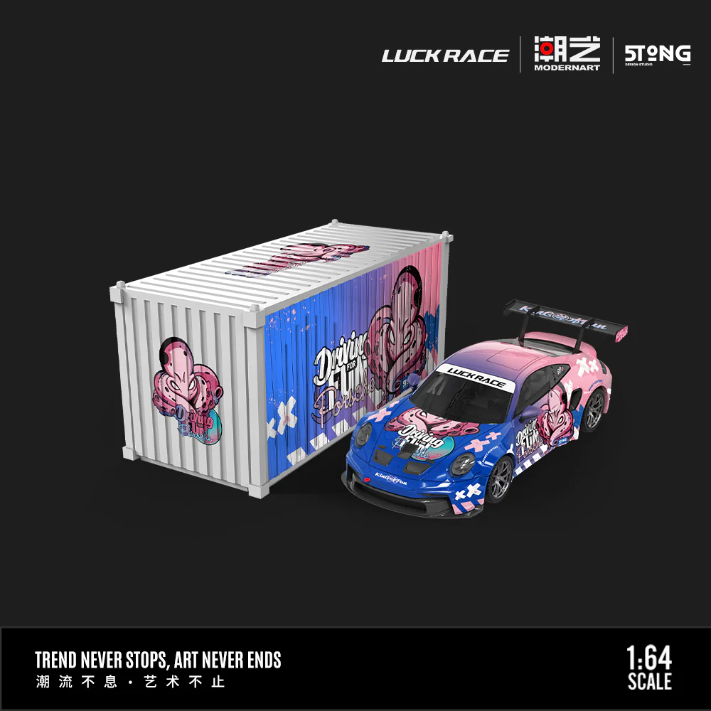 ModernArt 1:64 Porsche 911 GT3 Cup "PlayForFun" con contenedor y figura - Imagen 4