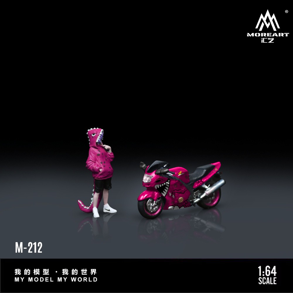 *PREORDEN* MoreArt1:64 Honda CBR1100XX Pink Tyrannosaurus Motorcycle (Fabricados en resina y pintados a mano) - Imagen 4