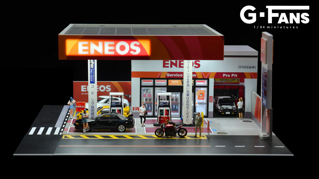G-Fans Diorama 1:64 ENEOS Estación de Gasolina (NO incluye carros ni figuras) - Imagen 3