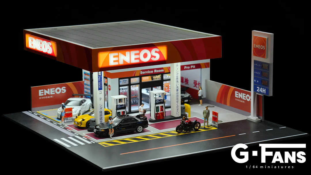 G-Fans Diorama 1:64 ENEOS Estación de Gasolina (NO incluye carros ni figuras) - Imagen 4