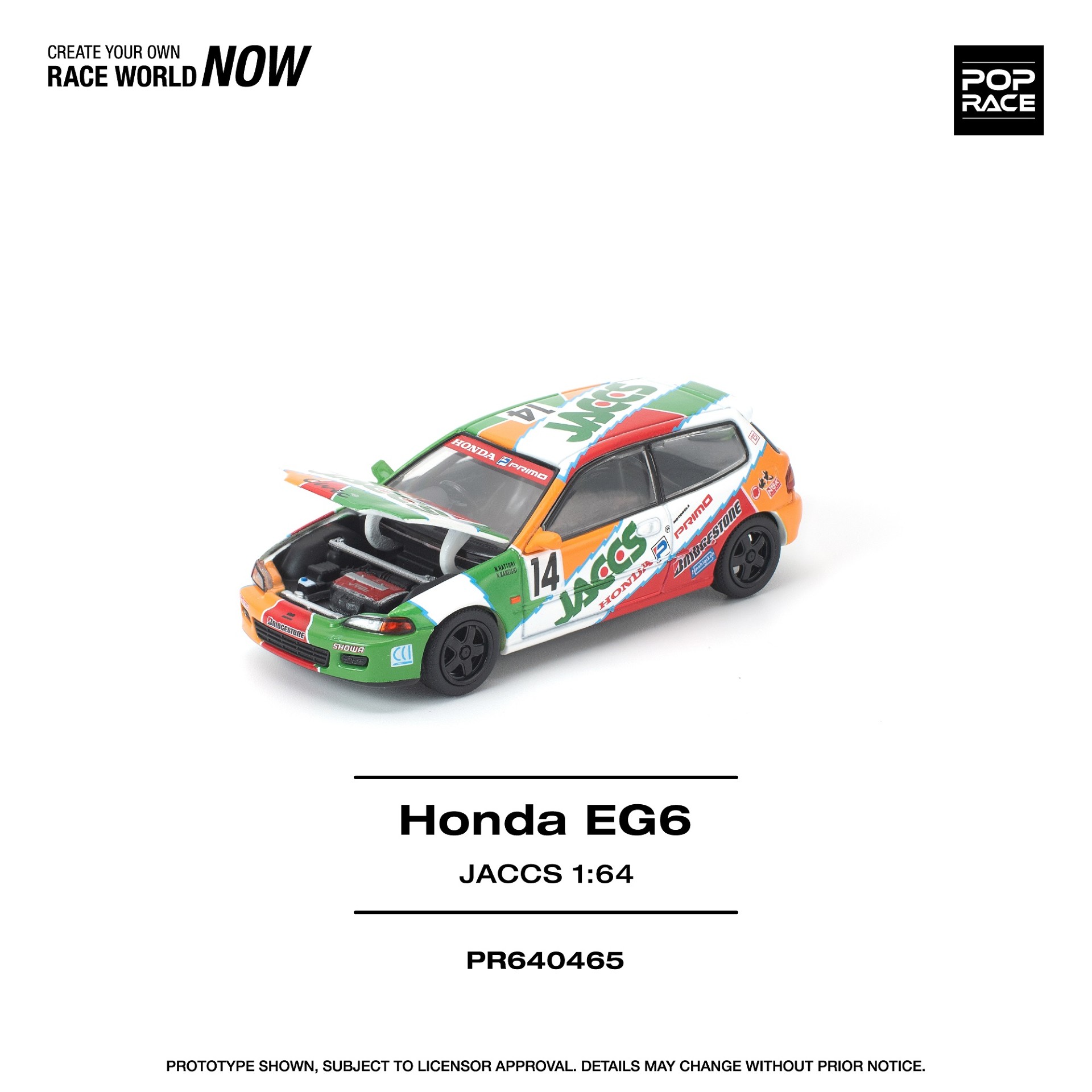 *PREORDEN* POPRACE 1/64 HONDA CIVIC (EG6) JACCS