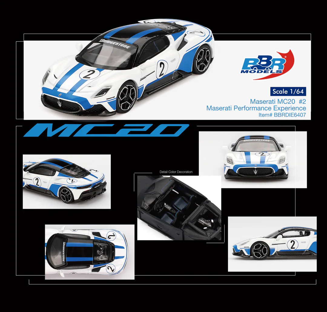 BBR Model 1:64 Maserati MC20 #2 Maserati Performance Experience - Imagen 4