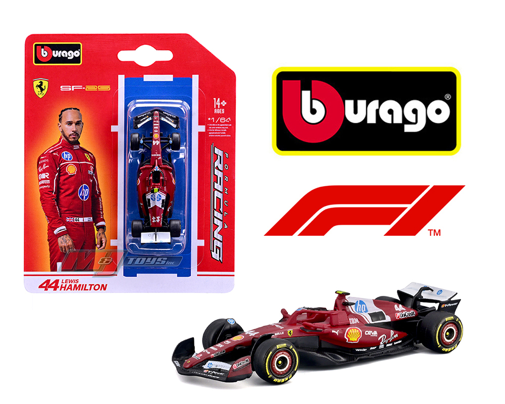 Bburago 1:64 F1 2025 Ferrari SF-25 #44 Lewis Hamilton – Racing Formula - Imagen 2