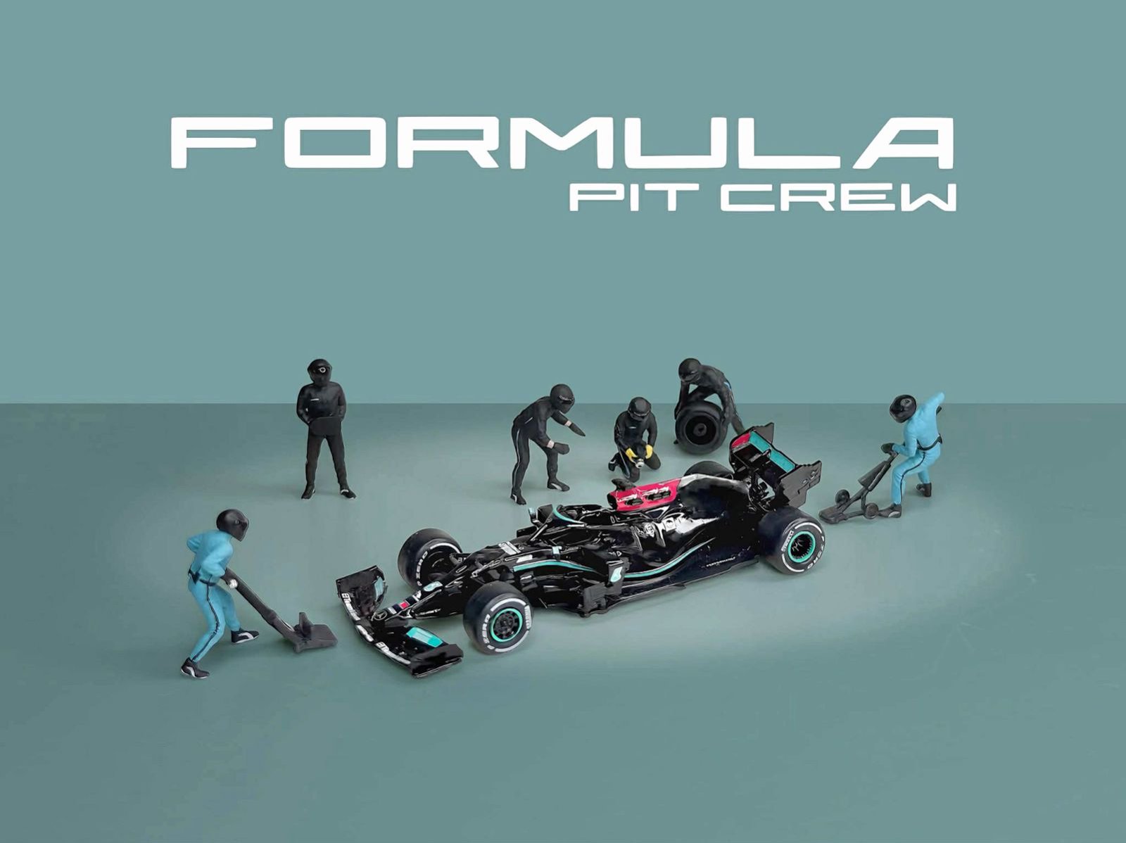 *PREORDEN* American Diorama 1:64 Formula Pit Crew Figures - Equipo Mercedes - Imagen 3