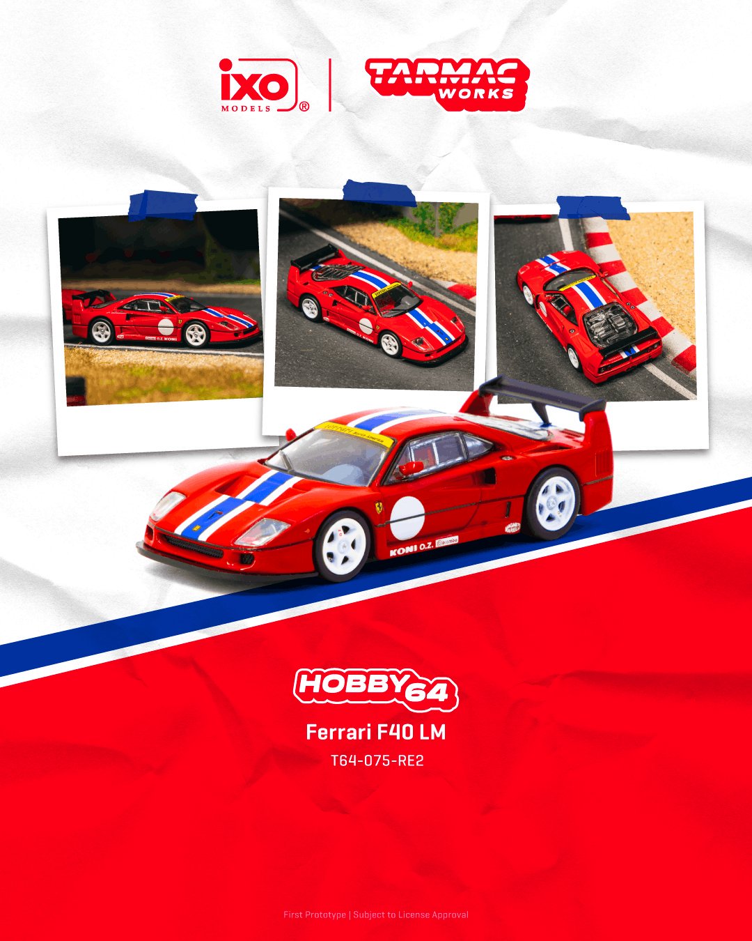 Tarmac 1:64 Ferrari F40 LM Rojo