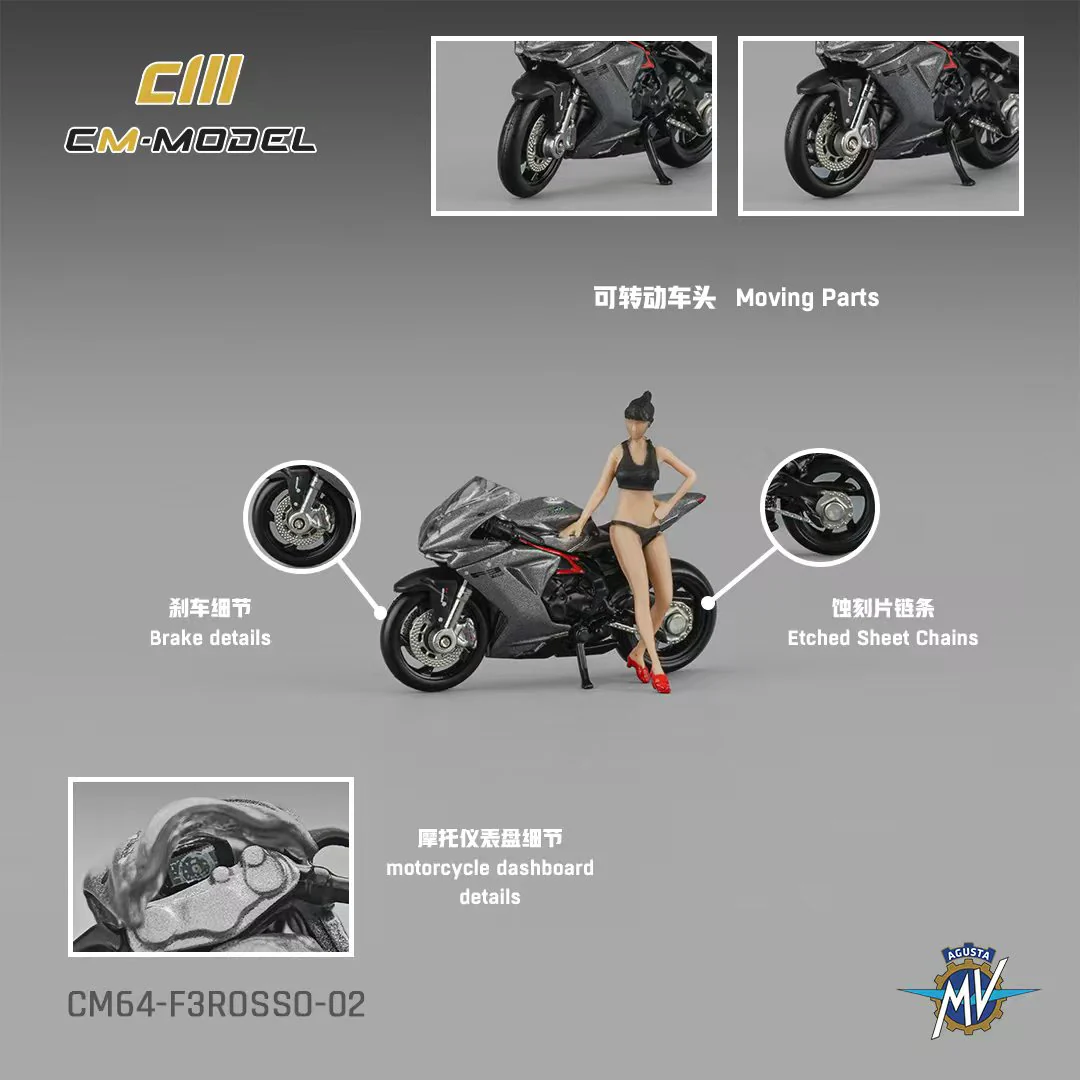 CM Model 1:64 MV Agusta F3rosso Metallic Grey