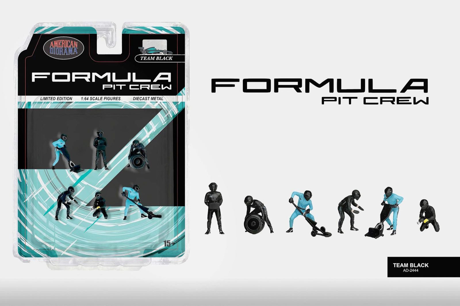 *PREORDEN* American Diorama 1:64 Formula Pit Crew Figures - Equipo Mercedes
