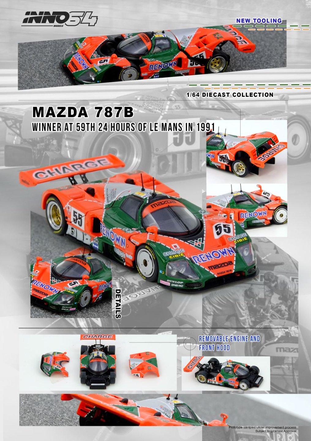 *PREORDEN* INNO64 MAZDA 787B Winner At 24 Hours Le Mans 1991