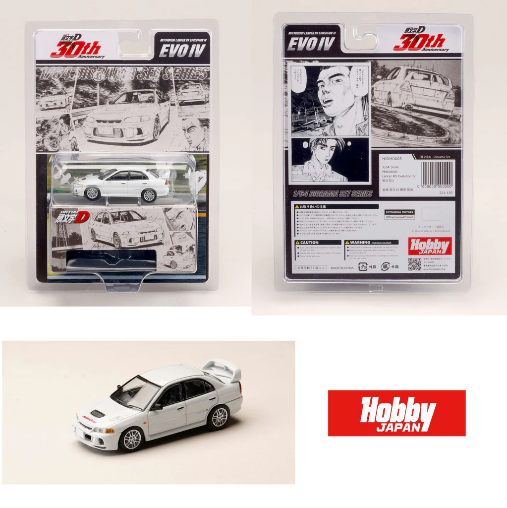 Hobby Japan 1:64 Mitsubishi Lancer RS Evolution IV / INITIAL D Seiji Iwaki VS Takumi Fujiwara - Imagen 4