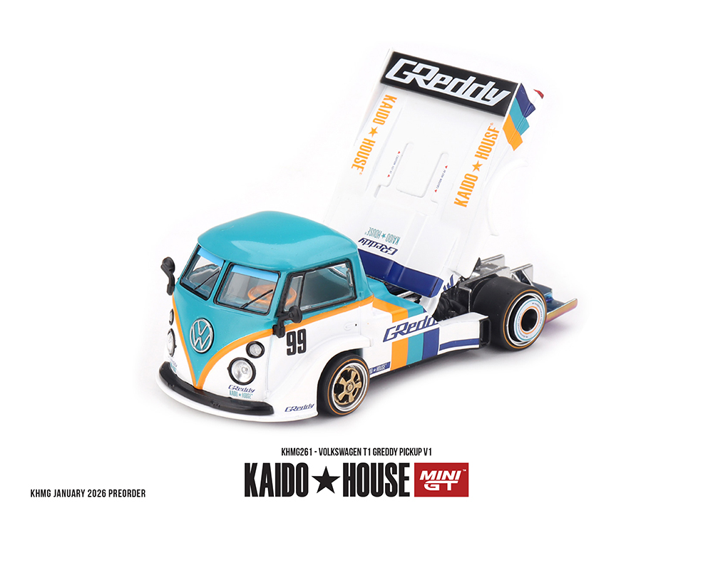 *PREORDEN* Kaido House x Mini GT 1:64 Volkswagen T1 GReddy Pickup V1