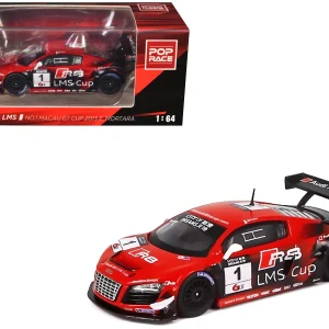 POP Race 1:64 Diecast Model Car - AUDI R8 LMS ULTRA Macau GT Cup 2013 Edoardo Mortara #1