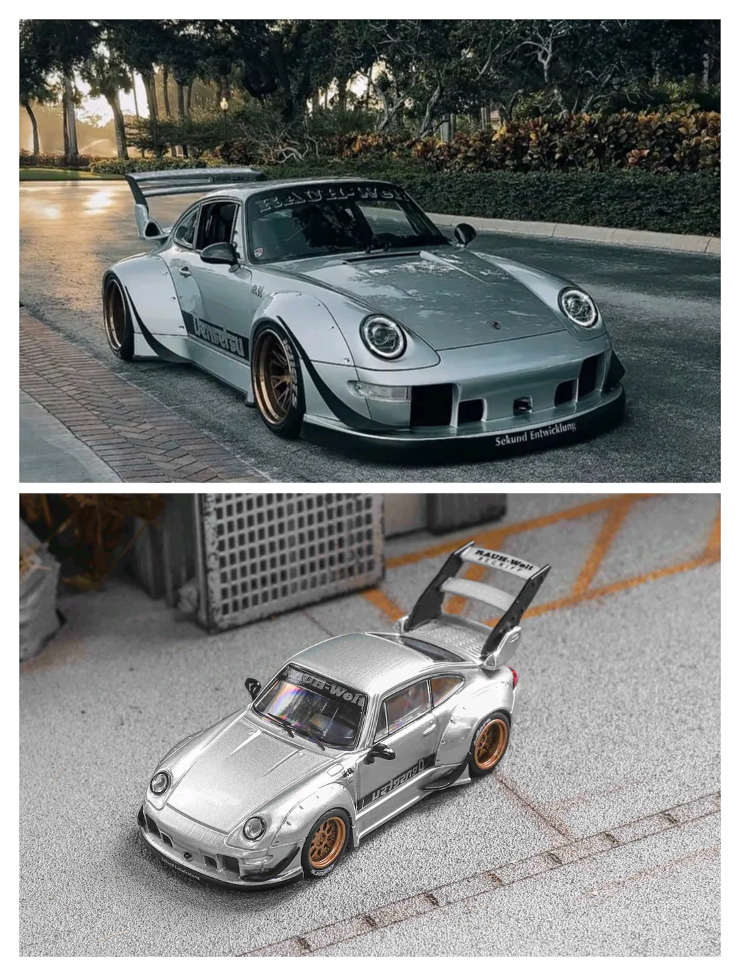 Star Model 1:64 RWB 993 Gris Alerón alto