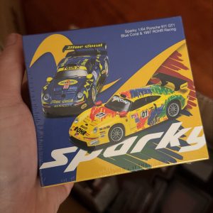 SPARKY x TINY 1/64 Porsche 911 GT1 Blue Coral & 1997 D ROHR (TINY Exclusive)