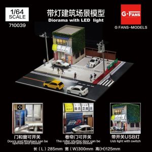G-FANS 1/64 Tofu Store Scene Model Diorama con Luz LED