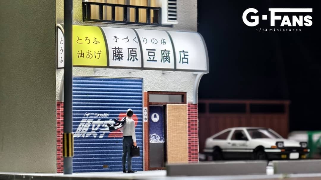 G-FANS 1/64 Tofu Store Scene Model Diorama con Luz LED - Imagen 4