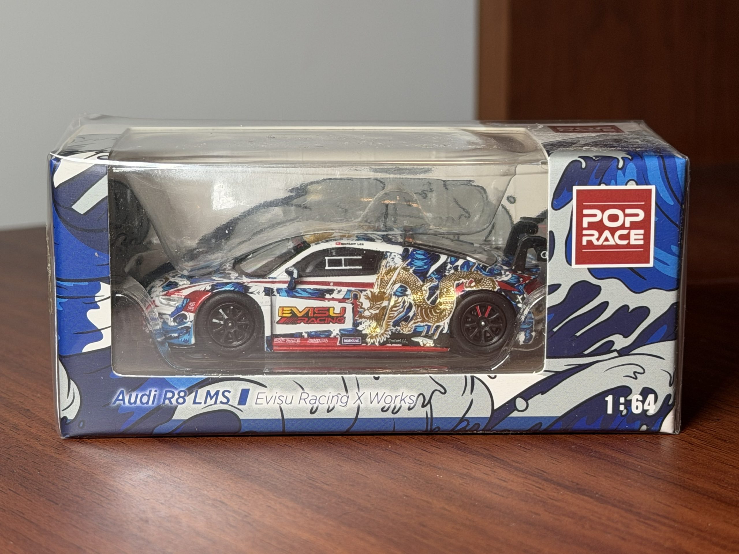 Pop Race 1:64 Audi R8 LMS "EVISU X WORKS" Macau GT CUP 2020 Marchy Lee Presentation Car - Imagen 2