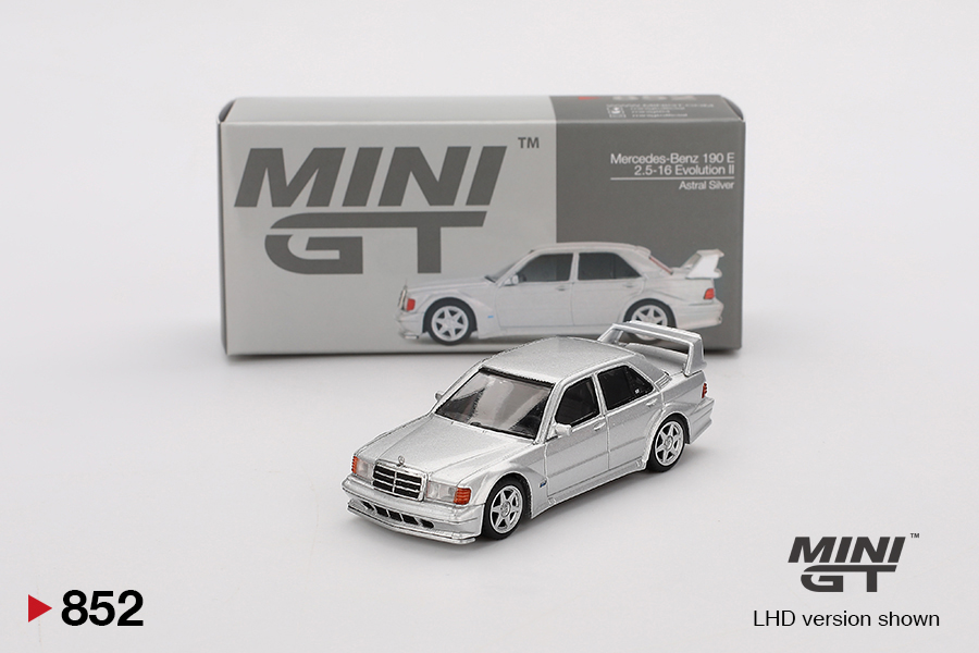 Mini GT 1:64 Mercedes-Benz 190E 2.5-16 Evolution II Astral Silver - Imagen 2